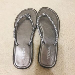 SODA silver slippers